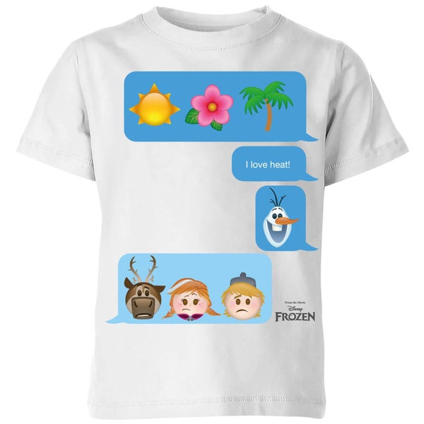 Frozen I Love Heat Emoji Kinder T-shirt - Wit