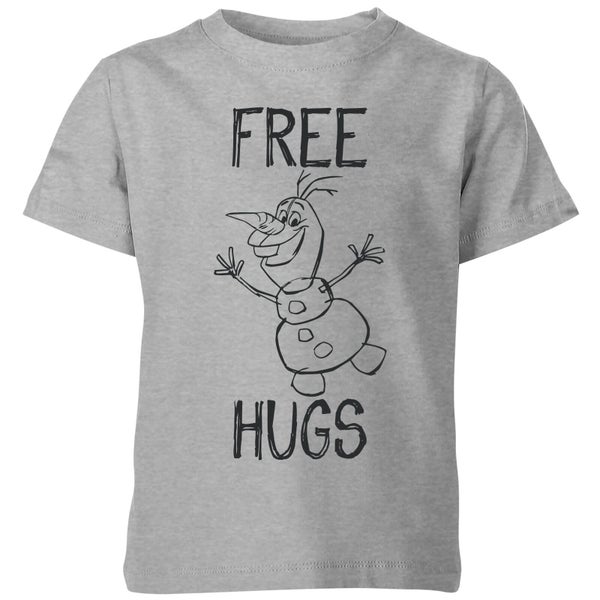 Die Eiskönigin Olaf Free Hugs Kinder T-Shirt - Grau