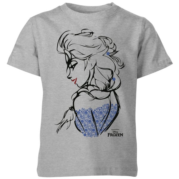 Frozen Elsa Sketch Kinder T-shirt - Grijs