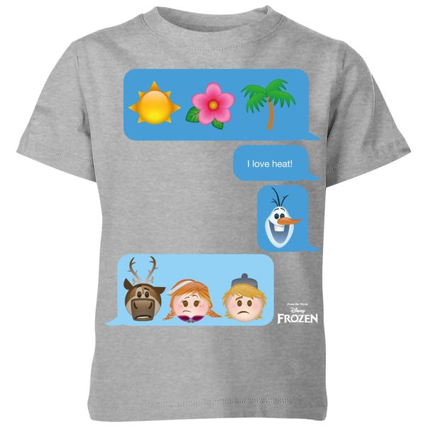 Disney Frozen I Love Heat Emoji Kids' T-Shirt - Grey