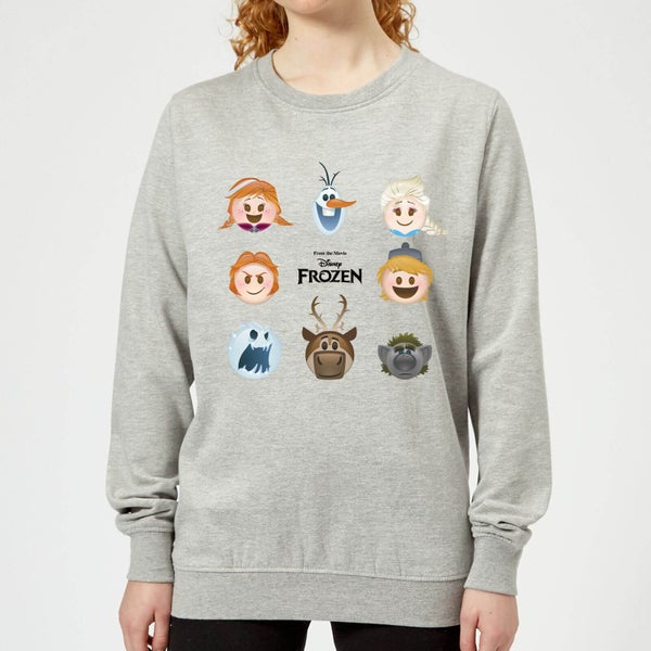 Die Eiskönigin Emoji Heads Damen Pullover - Grau