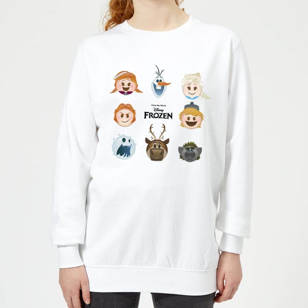 Disney Frozen Emoji Heads Women's Sweatshirt - White