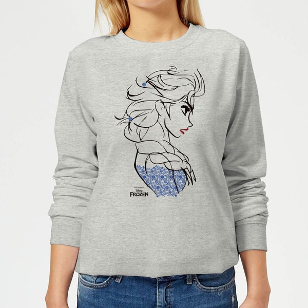 Die Eiskönigin Elsa Sketch Strong Damen Pullover - Grau