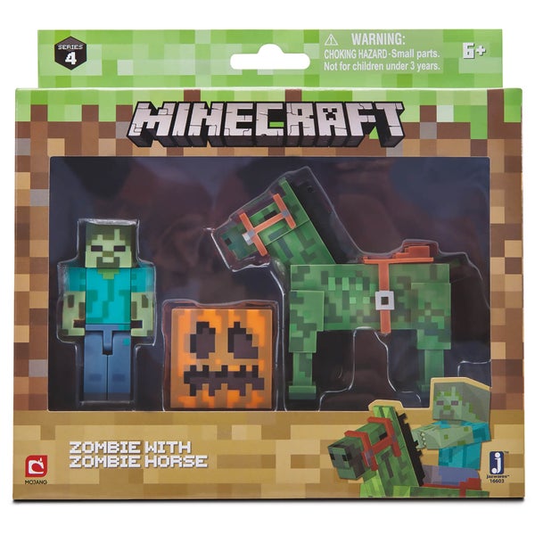 Minecraft Zombie with Zombie Horse Set