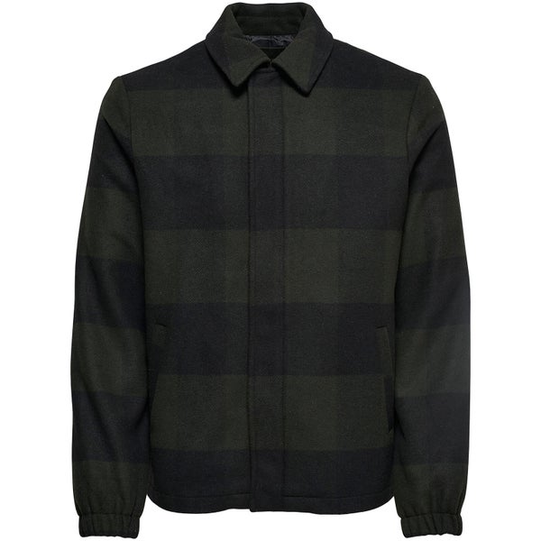 Only & Sons Men's Shawn Wool Jacket - Forest Green