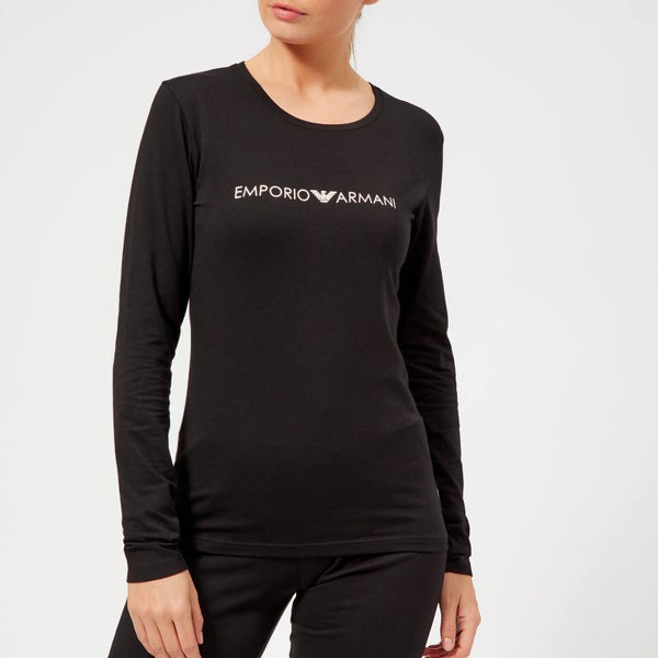 Emporio Armani Women's Iconic Logoband Long Sleeve T-Shirt - Black