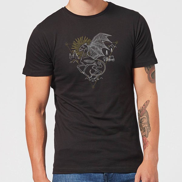 Harry Potter Thestral Line Art Herren T-Shirt - Schwarz