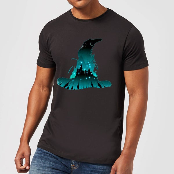 T-Shirt Homme Silhouette de Poudlard - Harry Potter - Noir