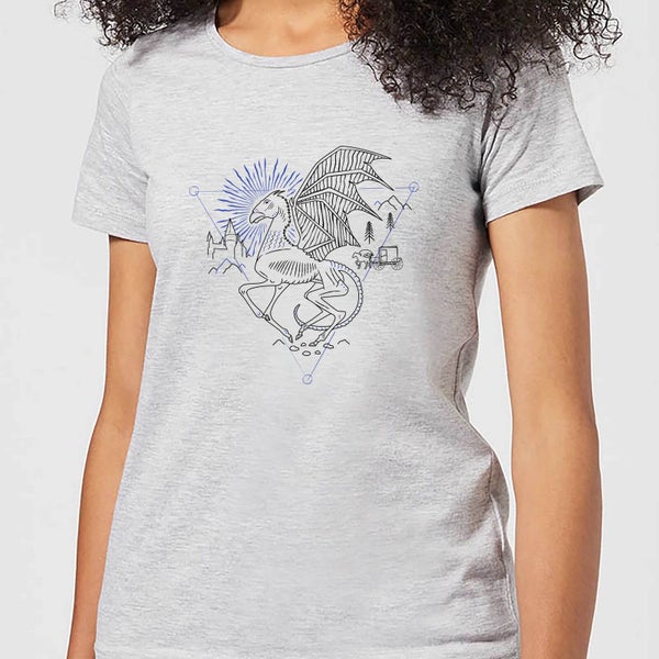 Harry Potter Thestral Line Art Dames T-shirt - Grijs