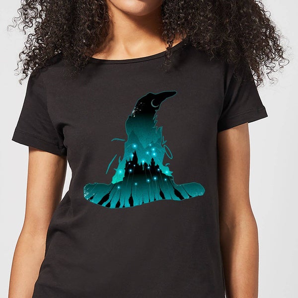 T-Shirt Femme Silhouette de Poudlard - Harry Potter - Noir