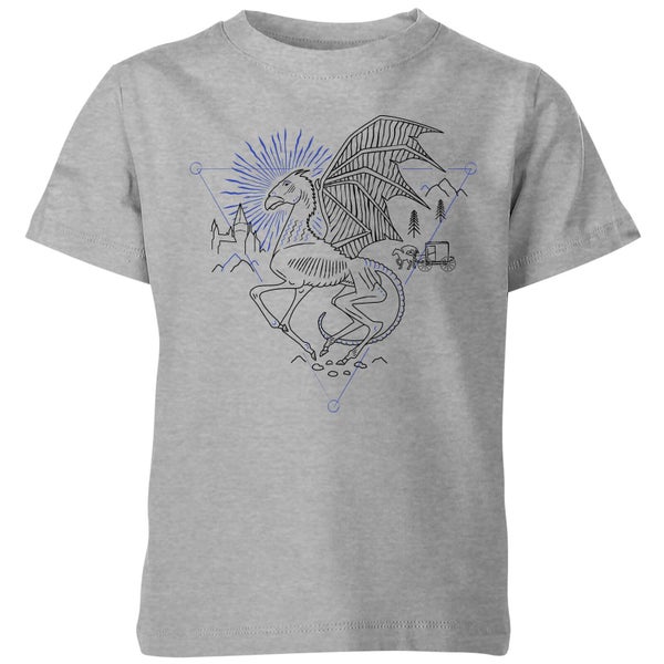 Harry Potter Thestral Line Art Kids' T-Shirt - Grey