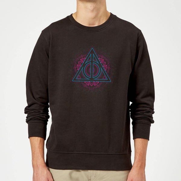 Harry Potter Neon Deathly Hallows Sweatshirt - Black