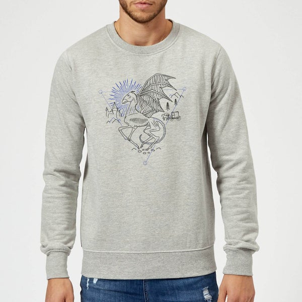 Harry Potter Thestral Line Art Sweatshirt - Grey