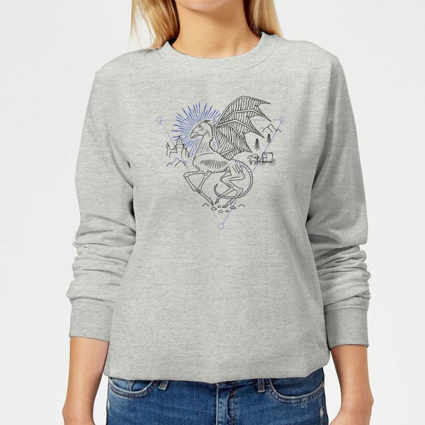 Harry Potter Thestral Line Art Women's Sweatshirt - Grey