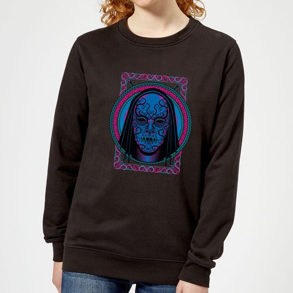 Harry Potter Neon Death Eater Mask Women's Sweatshirt - Black