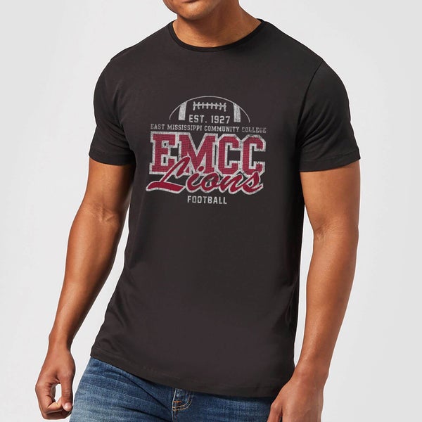 T-Shirt Homme Lion et Effet Abîmé - East Mississippi Community College - Noir