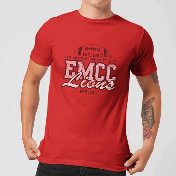 T-Shirt Homme Lion et Effet Abîmé - East Mississippi Community College - Rouge