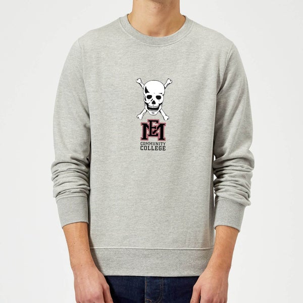 Sweat Homme Tête de Mort et Logo - East Mississippi Community College - Gris