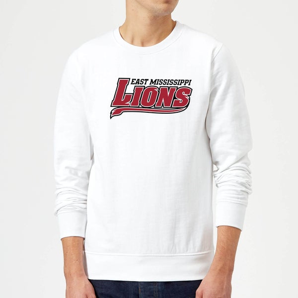 Sweat Homme Logo Lions Script - East Mississippi Community College - Blanc