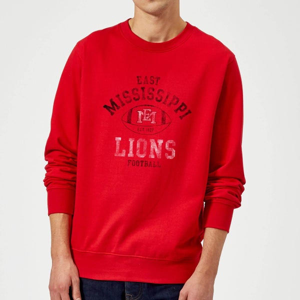 East Mississippi Community College Lions Football Distressed Sweatshirt - Red