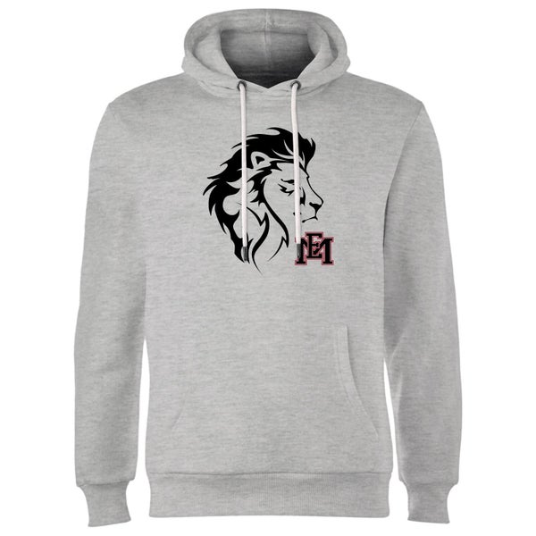 East Mississippi Community College Lion Head and Logo Hoodie - Grey