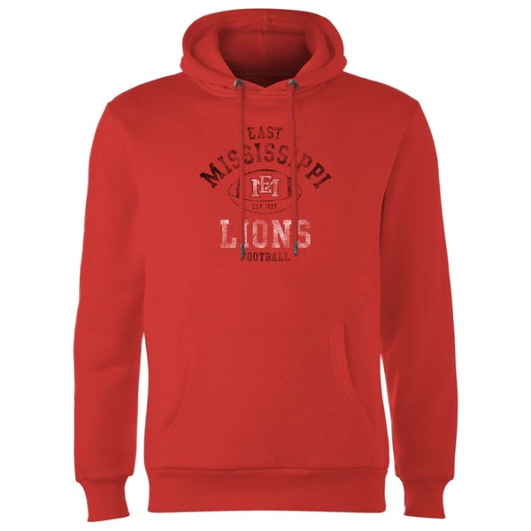 East Mississippi Community College Lions Football Distressed Hoodie - Red