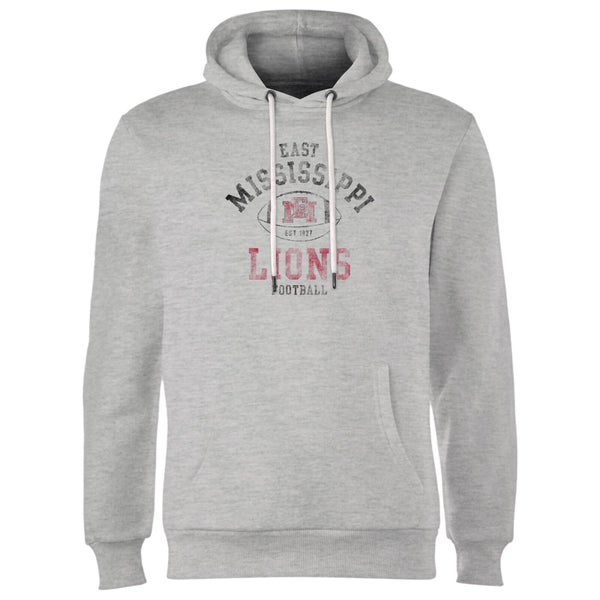 East Mississippi Community College Lions Distressed Football Hoodie - Grey