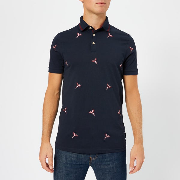Ted Baker Men's Hapnes Bird Embroidered Polo Shirt - Navy