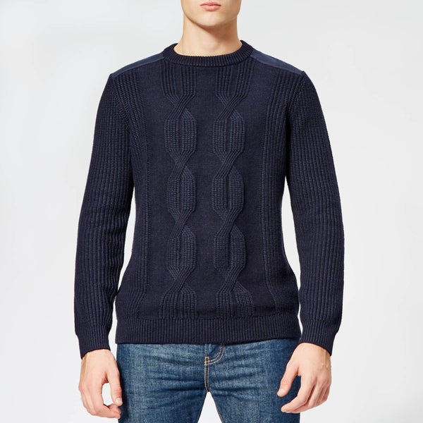 Ted Baker Men's Laichi Cable Crew Neck Knitted Jumper - Navy