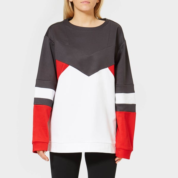 Calvin Klein Performance Women's Pullover Sweatshirt - Gunmetal/Bright White/Racing Red