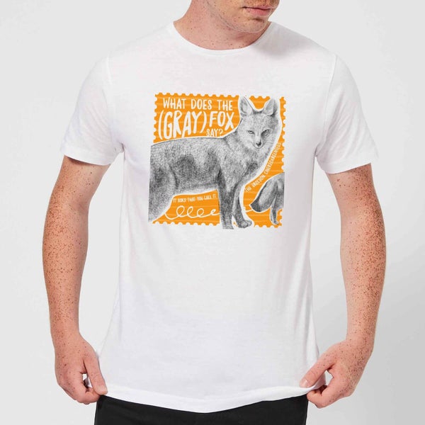 Natural History Museum What Does The Gray Fox Say? Men's T-Shirt - White