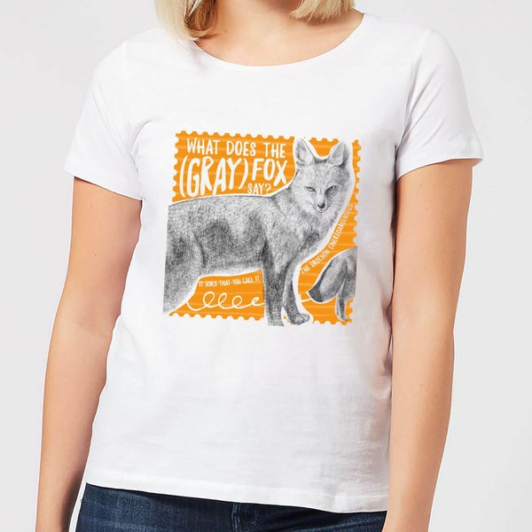 Natural History Museum What Does The Gray Fox Say? Women's T-Shirt - White