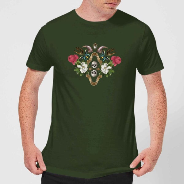 T-Shirt Homme Tête de Mort et Fleurs - Natural History Museum - Vert