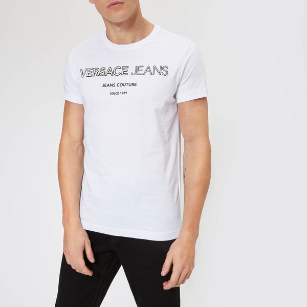 Versace Jeans Men's Long Logo T-Shirt - White