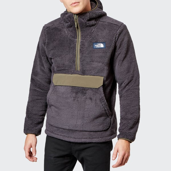 The North Face Men's Campshire Pullover Pile Hooded Fleece - Weathered Black/New Taupe Green