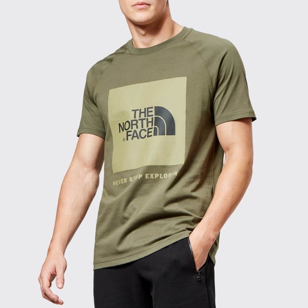 The North Face Men's Short Sleeve Raglan Red Box T-Shirt - New Taupe Green