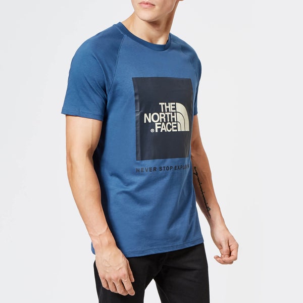 The North Face Men's Short Sleeve Raglan Red Box T-Shirt - Shady Blue