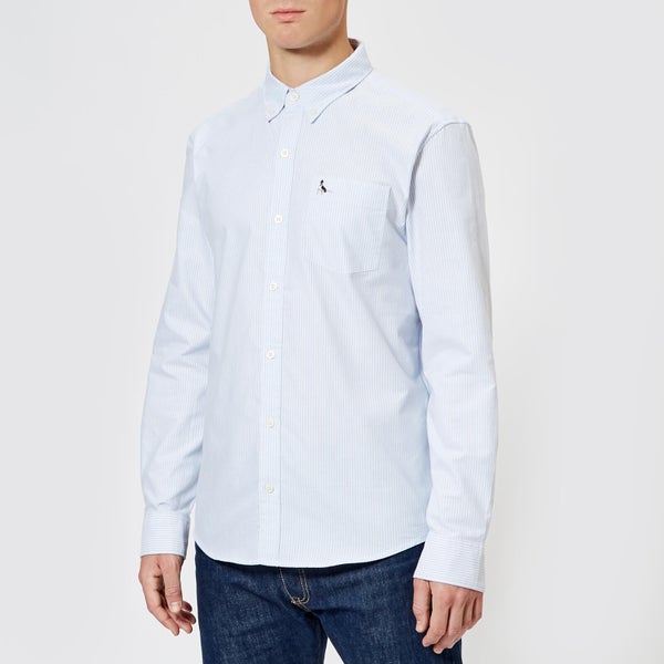 Jack Wills Men's Wadsworth Classic Fit Oxford Shirt - Sky Blue/White Stripe