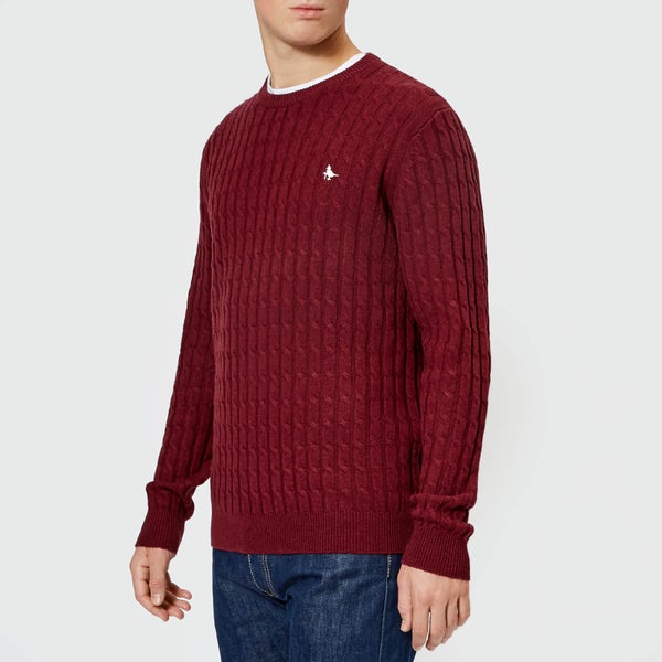 Jack Wills Men's Marlow Cable Knit Jumper - Damson