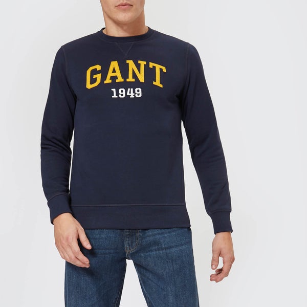 GANT Men's Graphic Crew Neck Sweatshirt - Evening Blue