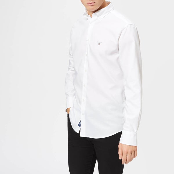GANT Men's Oxford Plain Regular Shirt - White