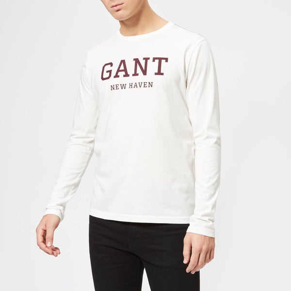 GANT Men's Graphic Long Sleeve T-Shirt - Eggshell