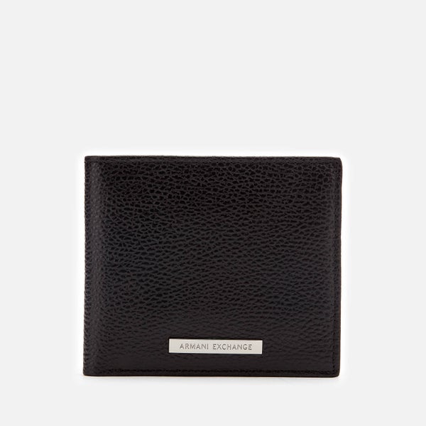 Armani Exchange Men's Tumbled Leather Bifold Wallet - Black