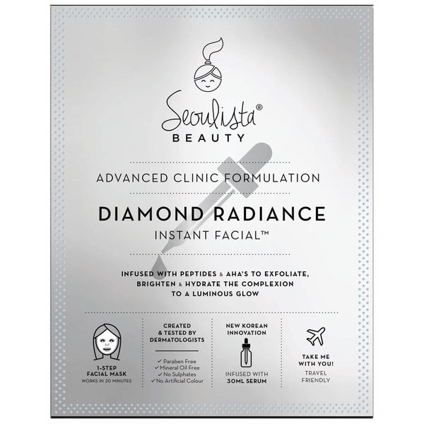 Máscara de Rosto Instant Facial Diamond Radiance da Seoulista Beauty