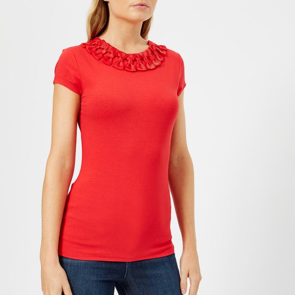Ted Baker Women's Charre Bow Neck Trim Detail T-Shirt - Red