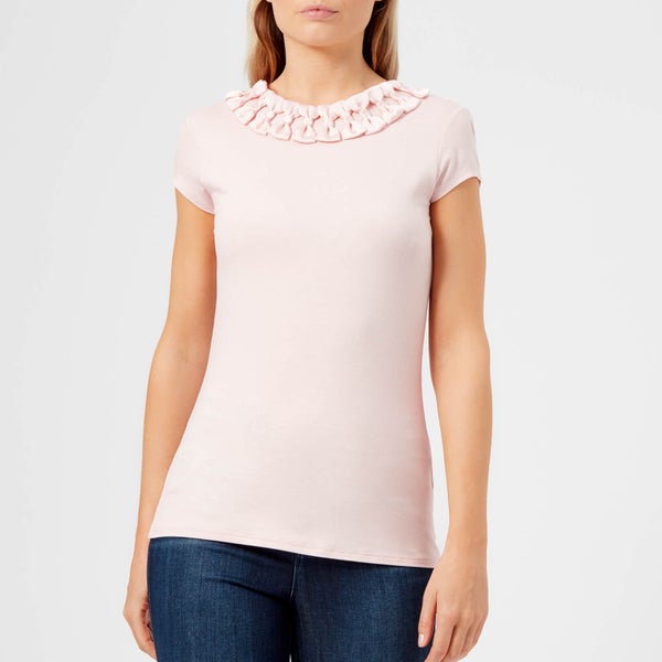 Ted Baker Women's Charre Bow Neck Detail Fitted T-Shirt - Nude/Pink