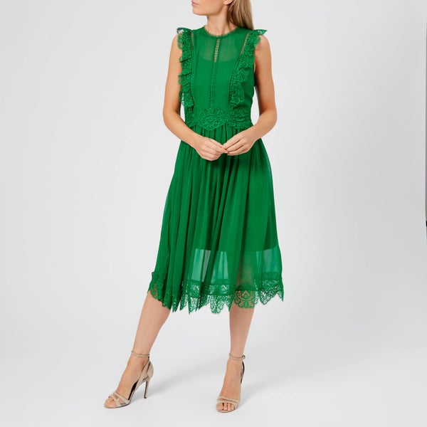 Ted Baker Women's Porrla Frill Lace Midi Dress - Bright Green
