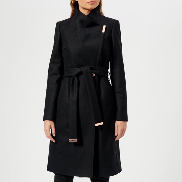 Ted Baker Women's Sandra Long Wool Wrap Coat - Black