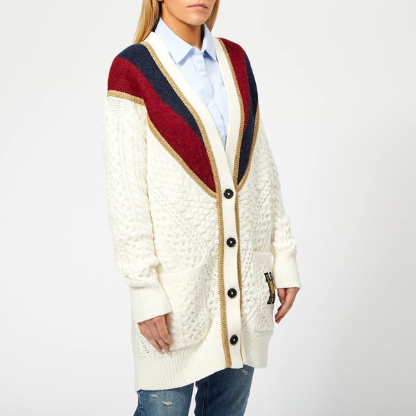 Tommy Hilfiger Women's Icons Tessah V Neck Cardigan - Cream