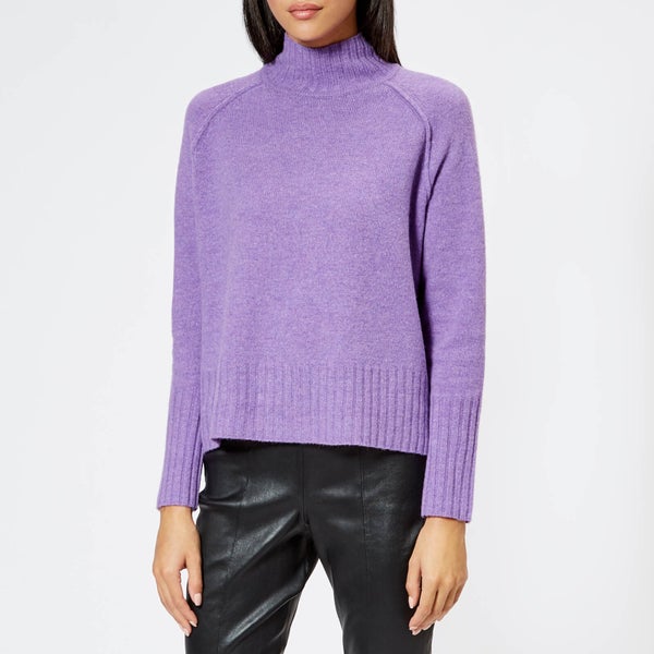 Whistles Women's Funnel Neck Wool Knitted Jumper - Lilac